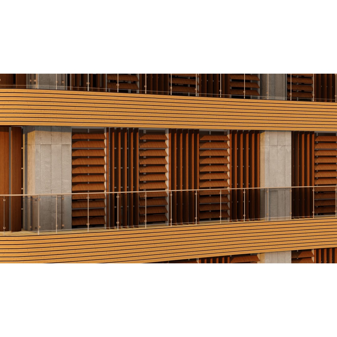 Modern Mixed-Use Residential Building 3D Model – Detailed Revit Architecture - View 5