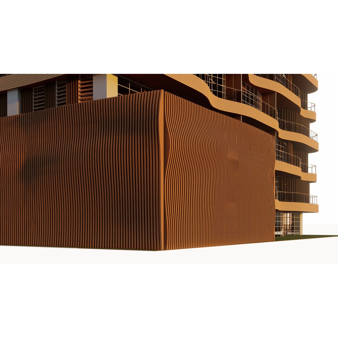 Modern Mixed-Use Residential Building 3D Model – Detailed Revit Architecture - View 6