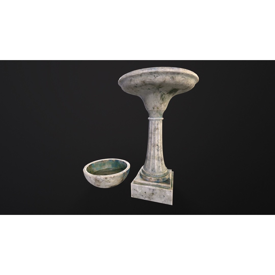 Fluted Garden Pieces 3D Model – Low-Poly PBR Asset, FBX & OBJ - View 15
