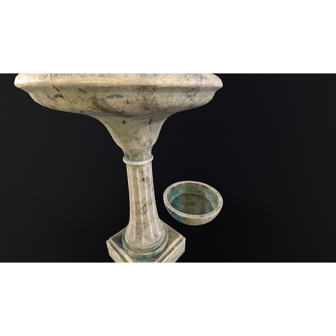 Fluted Garden Pieces 3D Model – Low-Poly PBR Asset, FBX & OBJ - View 21
