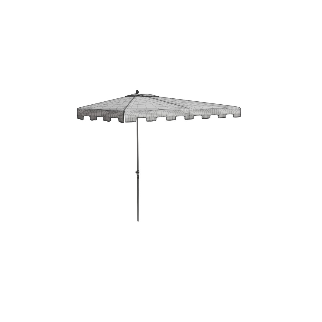 Classic Midcentury Rectangular Patio Umbrella 3D Model – Low Poly, FBX - View 8