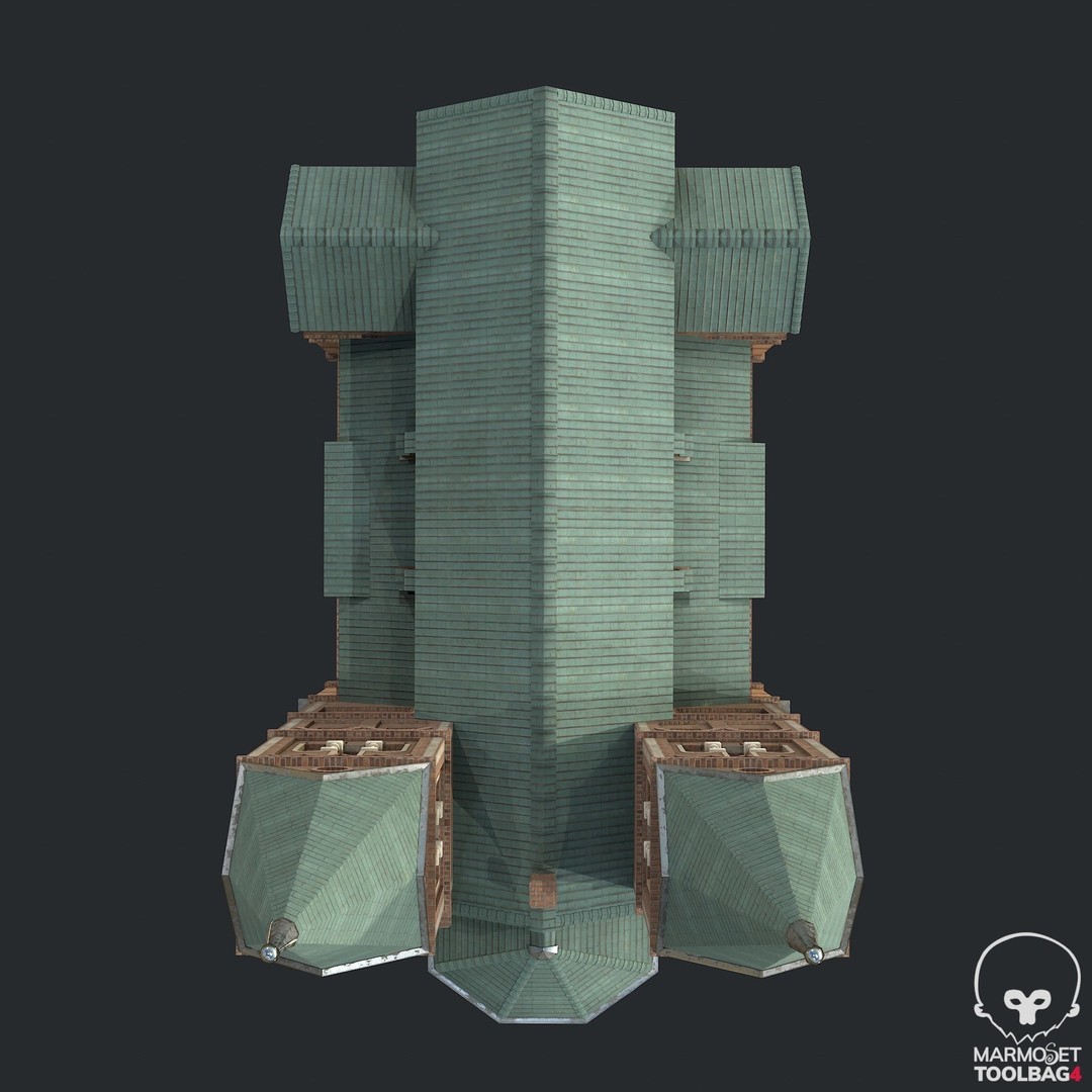 PBR Cathedral 3D Model – Low Poly Church Asset, FBX, OBJ - View 16