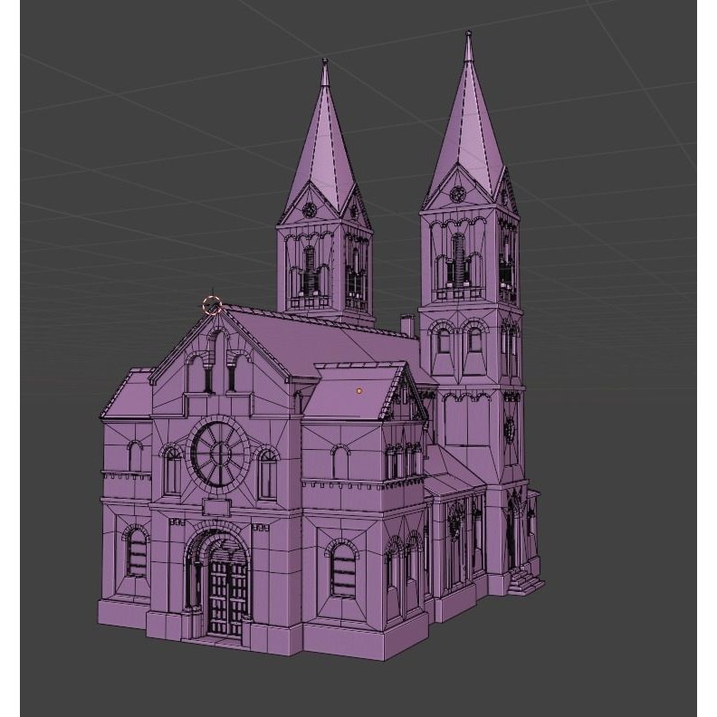 PBR Cathedral 3D Model – Low Poly Church Asset, FBX, OBJ - View 18