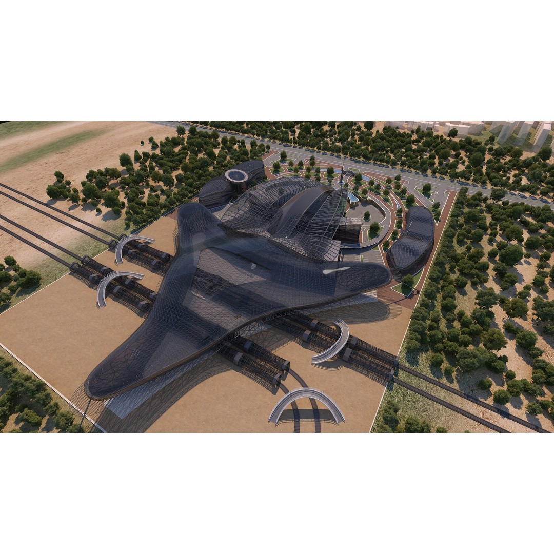 Train Station 3D Model – Architectural Design, FBX, OBJ, Blender - View 12