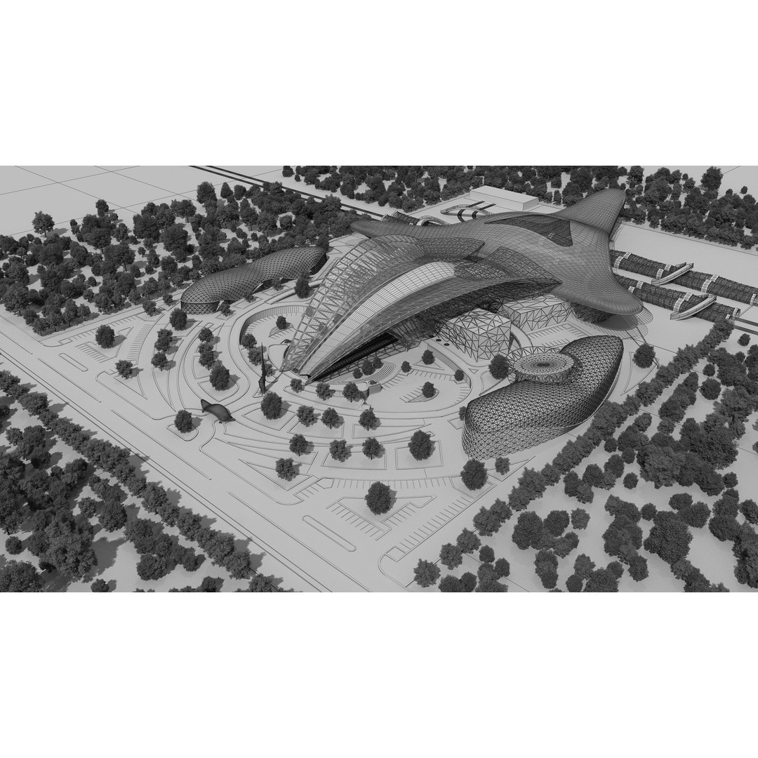 Train Station 3D Model – Architectural Design, FBX, OBJ, Blender - View 15