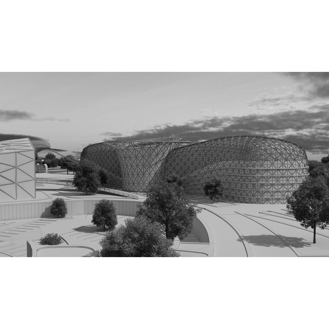 Train Station 3D Model – Architectural Design, FBX, OBJ, Blender - View 16