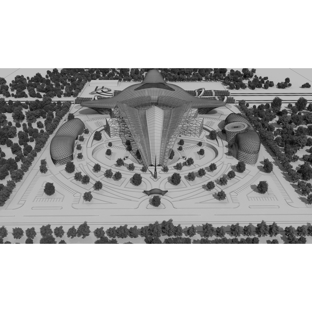 Train Station 3D Model – Architectural Design, FBX, OBJ, Blender - View 17