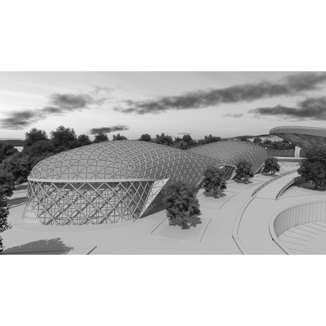 Train Station 3D Model – Architectural Design, FBX, OBJ, Blender - View 18