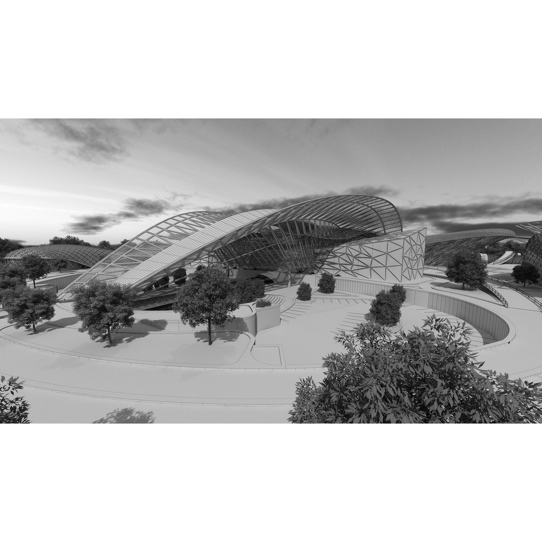 Train Station 3D Model – Architectural Design, FBX, OBJ, Blender - View 19