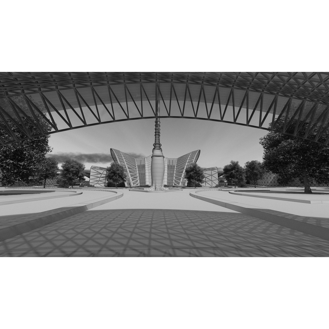 Train Station 3D Model – Architectural Design, FBX, OBJ, Blender - View 21