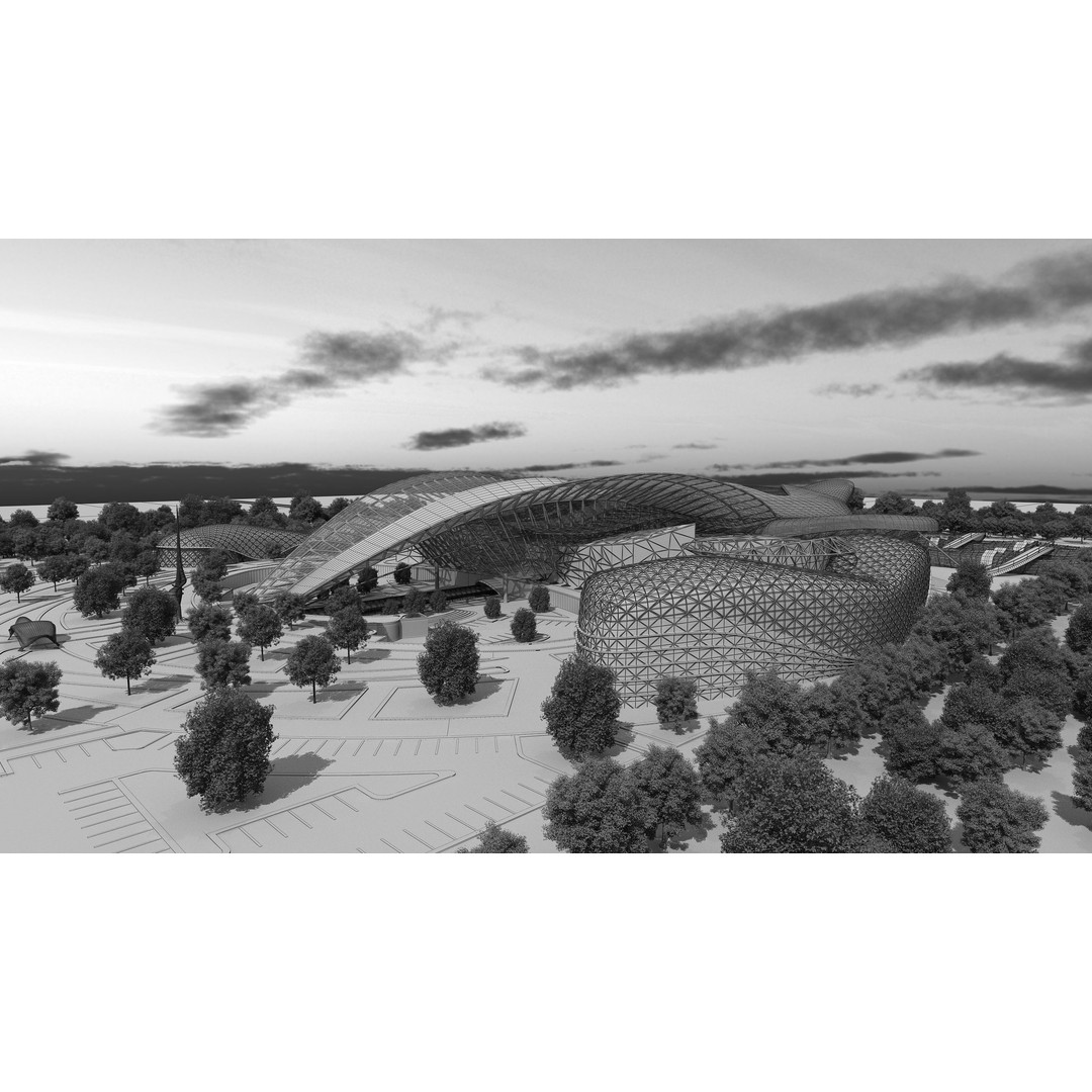Train Station 3D Model – Architectural Design, FBX, OBJ, Blender - View 26