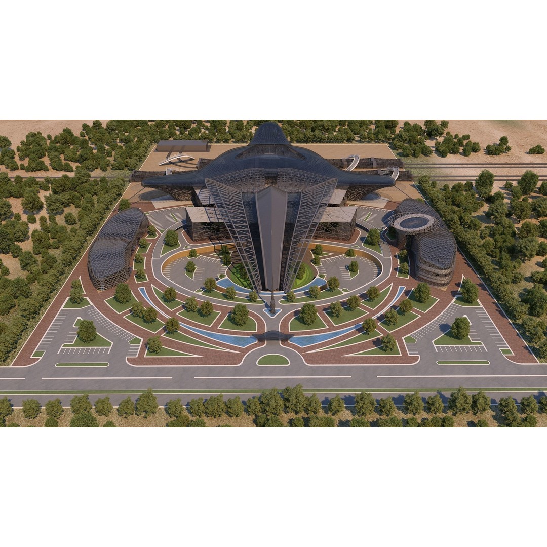 Train Station 3D Model – Architectural Design, FBX, OBJ, Blender - View 5