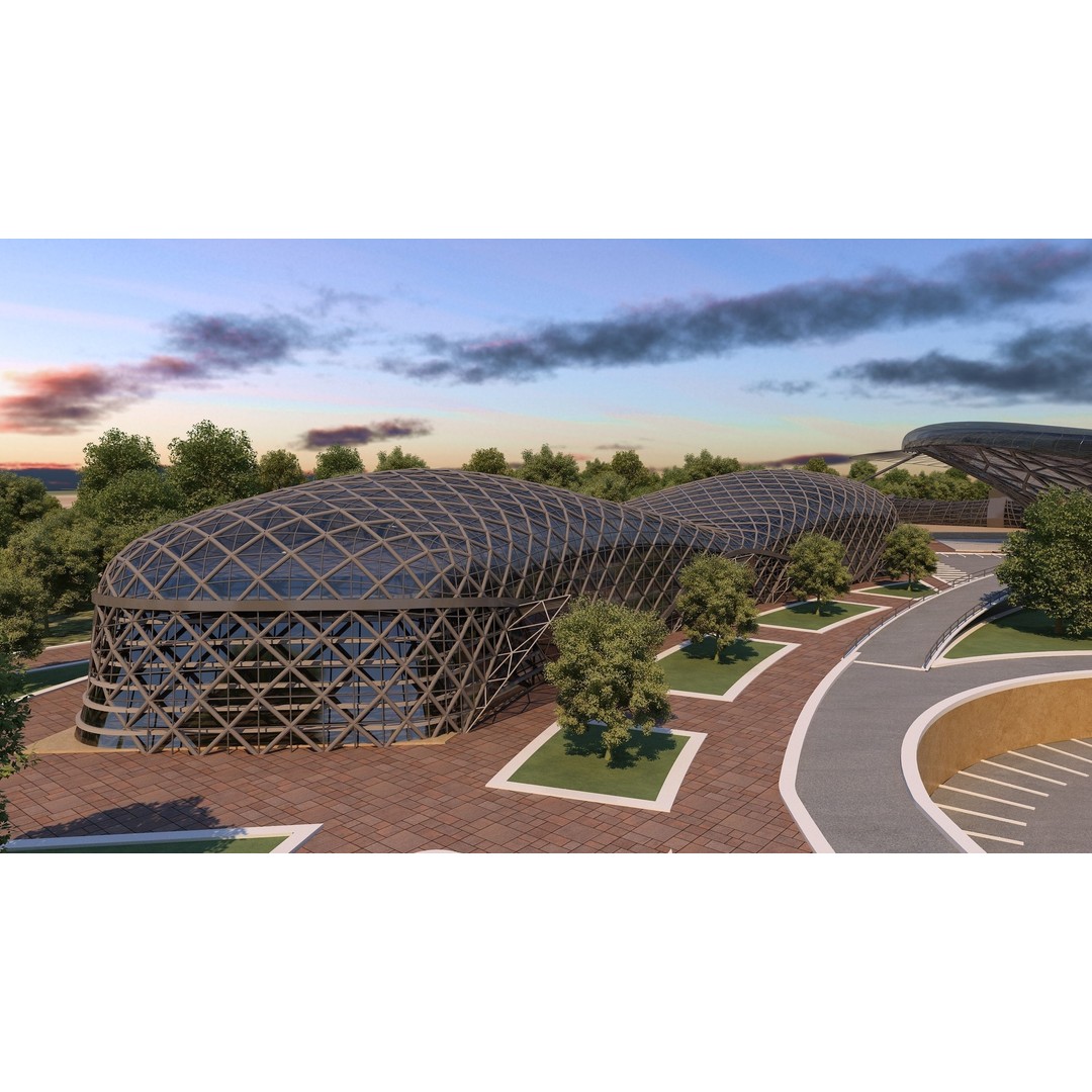 Train Station 3D Model – Architectural Design, FBX, OBJ, Blender - View 6
