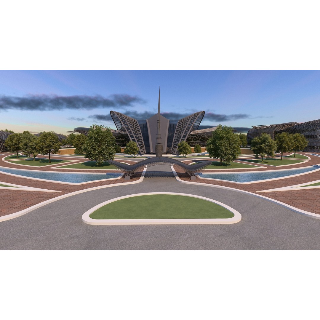 Train Station 3D Model – Architectural Design, FBX, OBJ, Blender - View 8