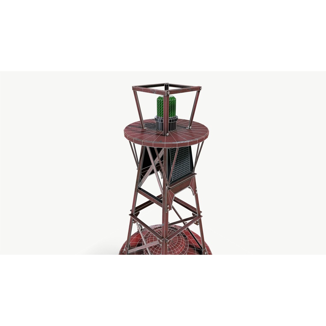 River Buoy 3D Model – Low Poly PBR Asset, FBX, OBJ