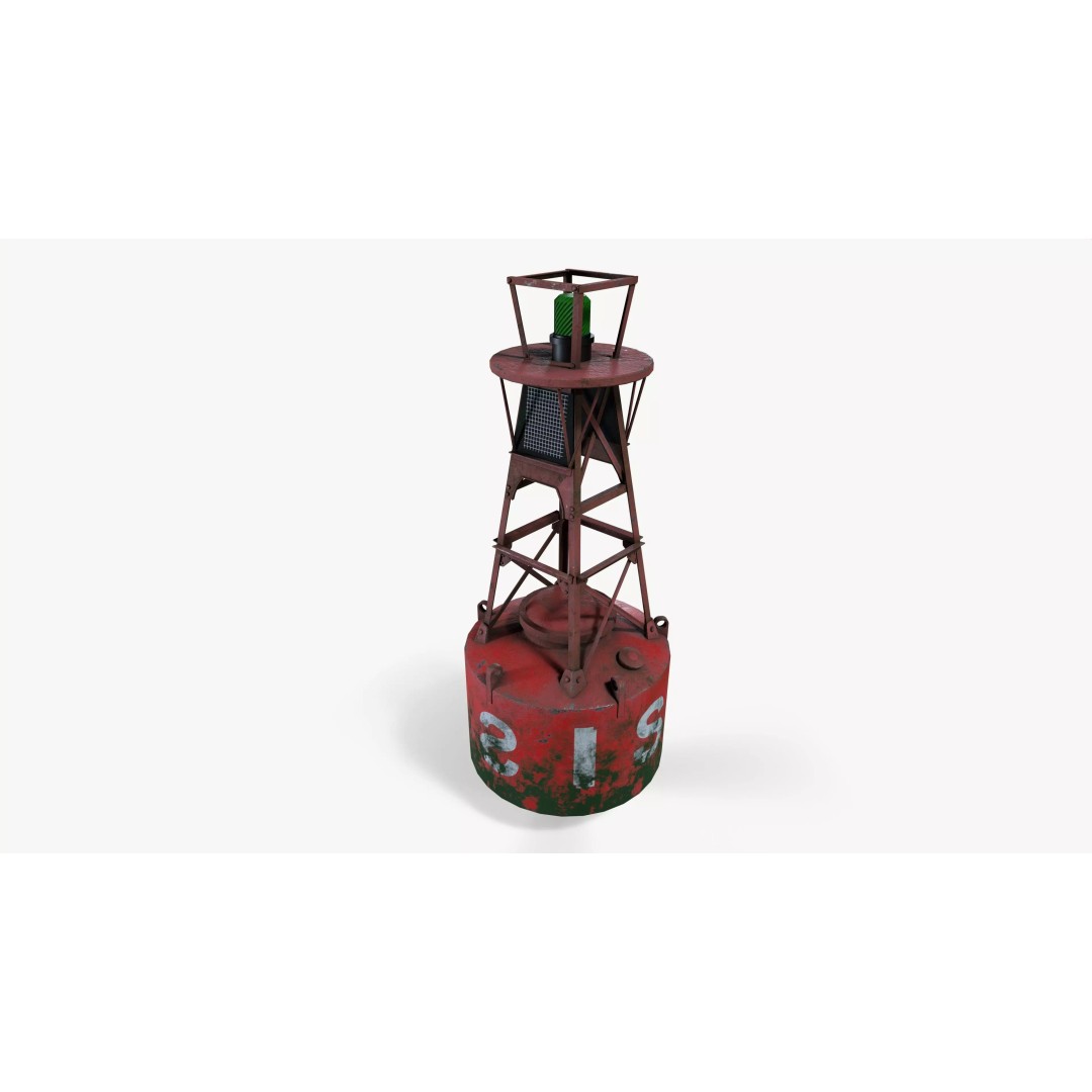River Buoy 3D Model – Low Poly PBR Asset, FBX, OBJ - View 2