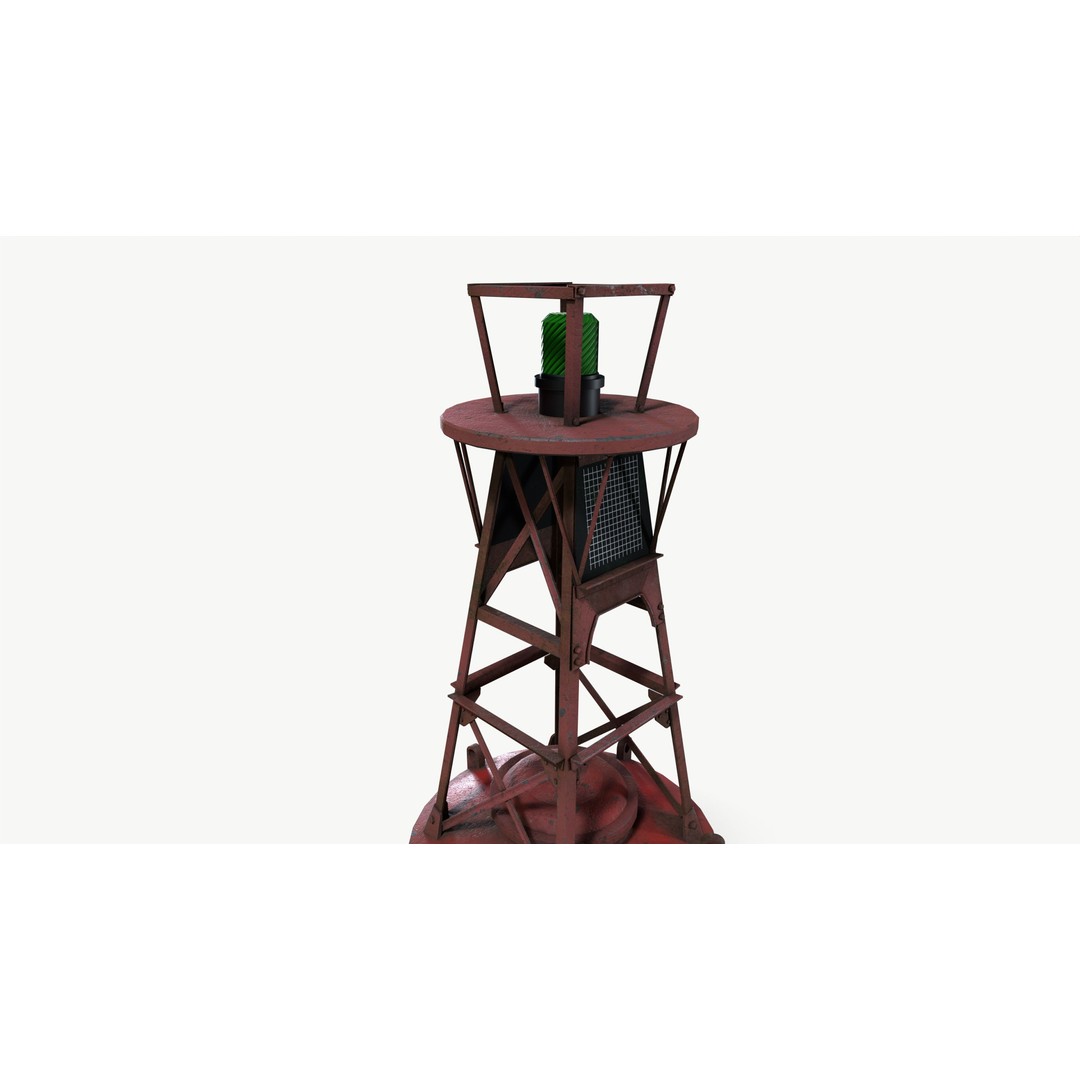River Buoy 3D Model – Low Poly PBR Asset, FBX, OBJ - View 6