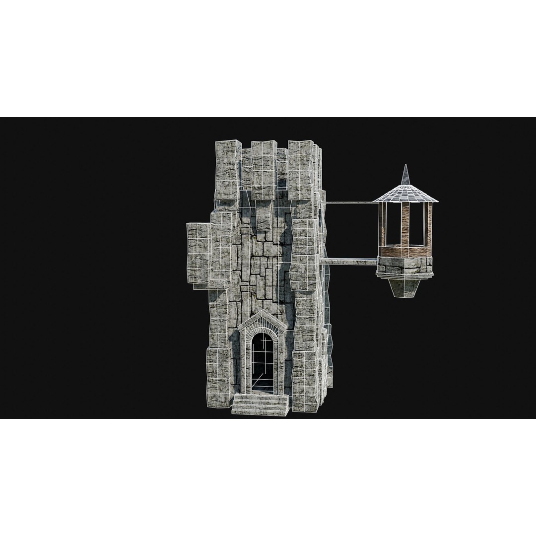 Wizard Tower 3D Model – Low Poly Game Ready Fantasy Asset, FBX - View 12