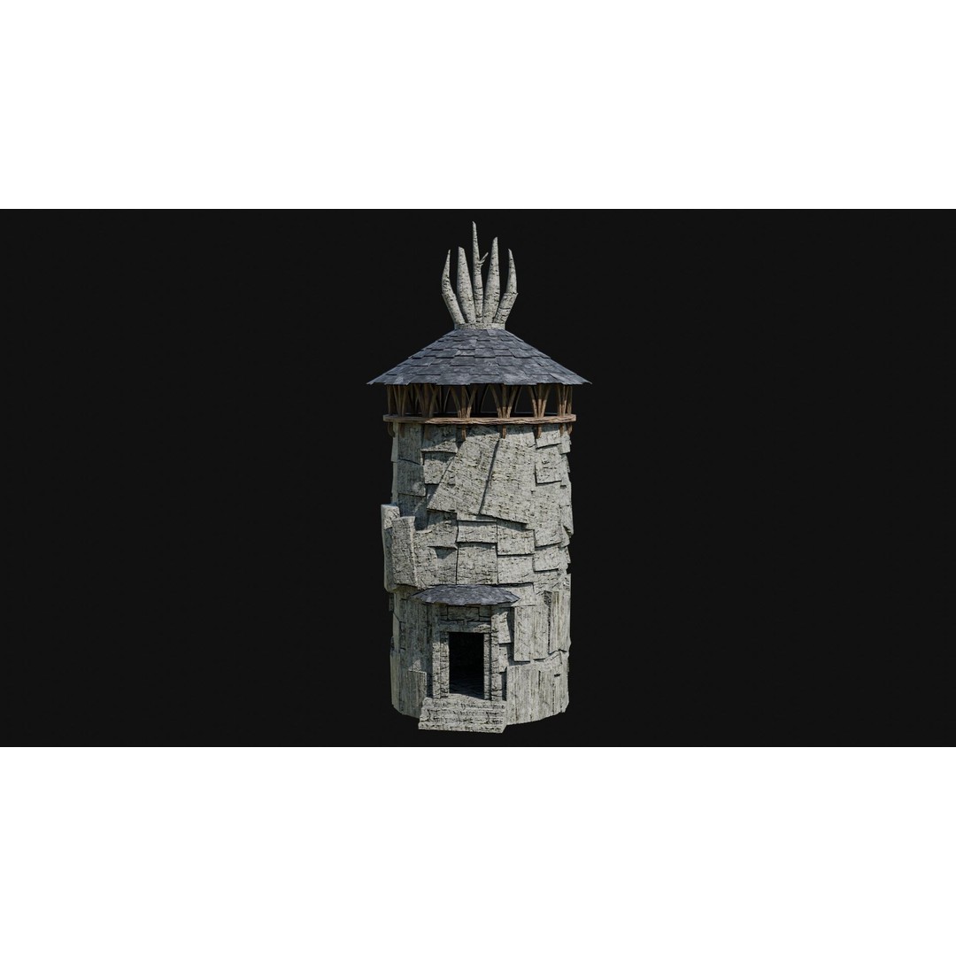 Wizard Tower 3D Model – Low Poly Game Ready Fantasy Asset, FBX - View 21
