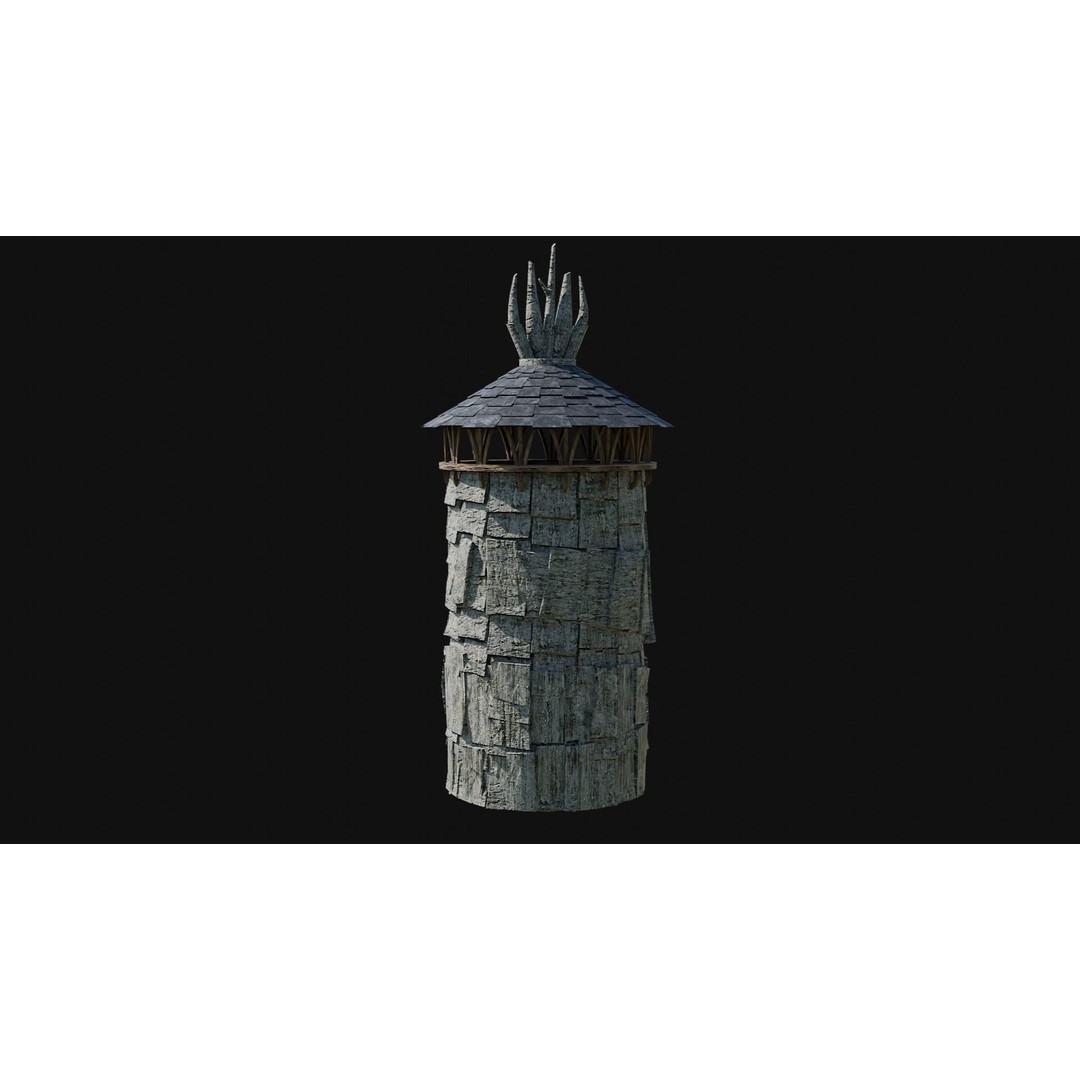 Wizard Tower 3D Model – Low Poly Game Ready Fantasy Asset, FBX - View 22