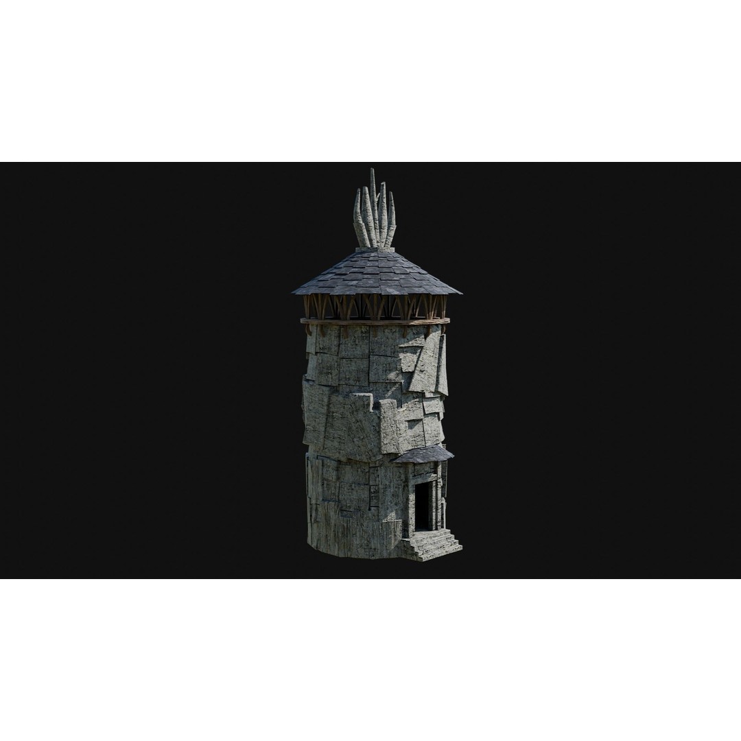 Wizard Tower 3D Model – Low Poly Game Ready Fantasy Asset, FBX - View 23
