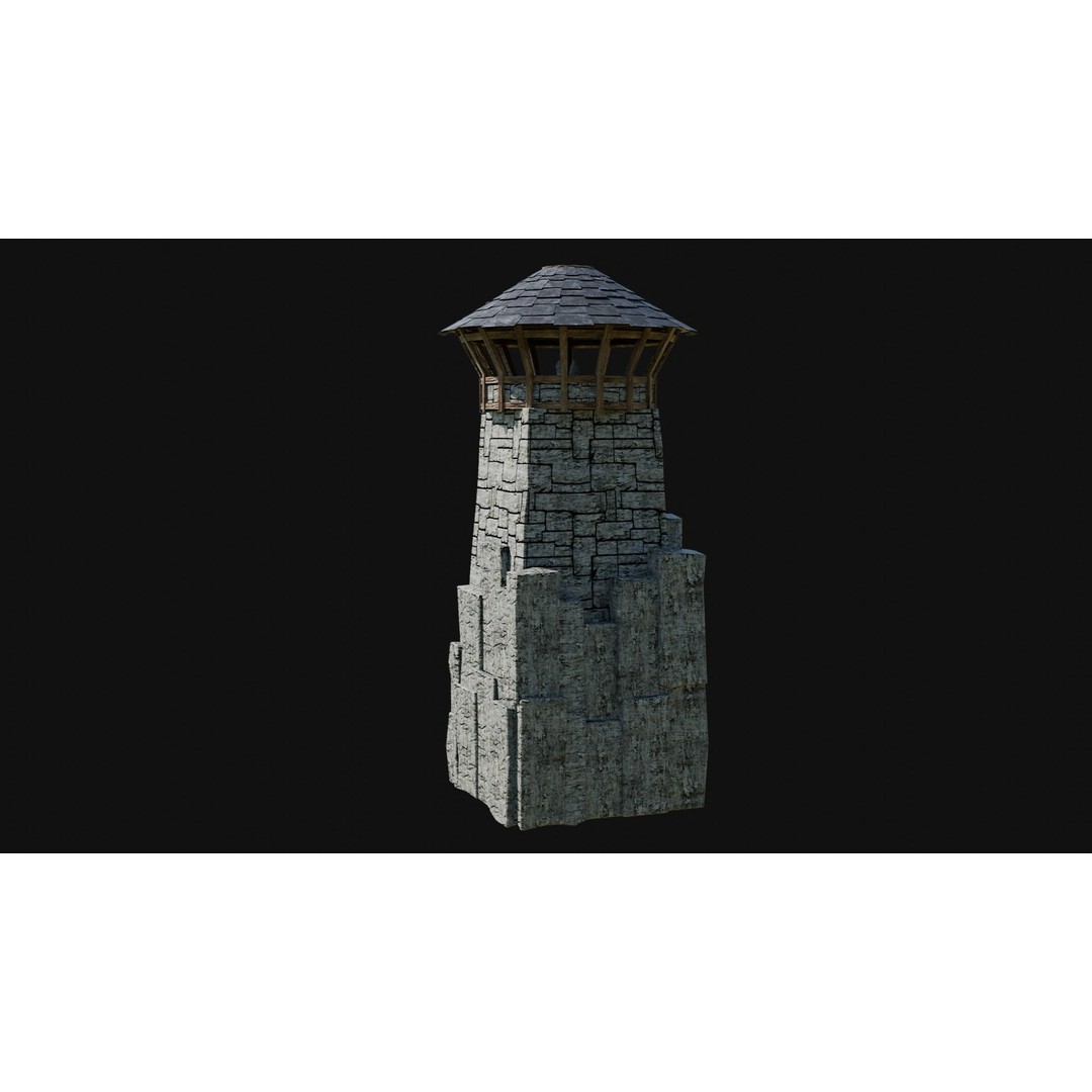 Wizard Tower 3D Model – Low Poly Game Ready Fantasy Asset, FBX - View 28