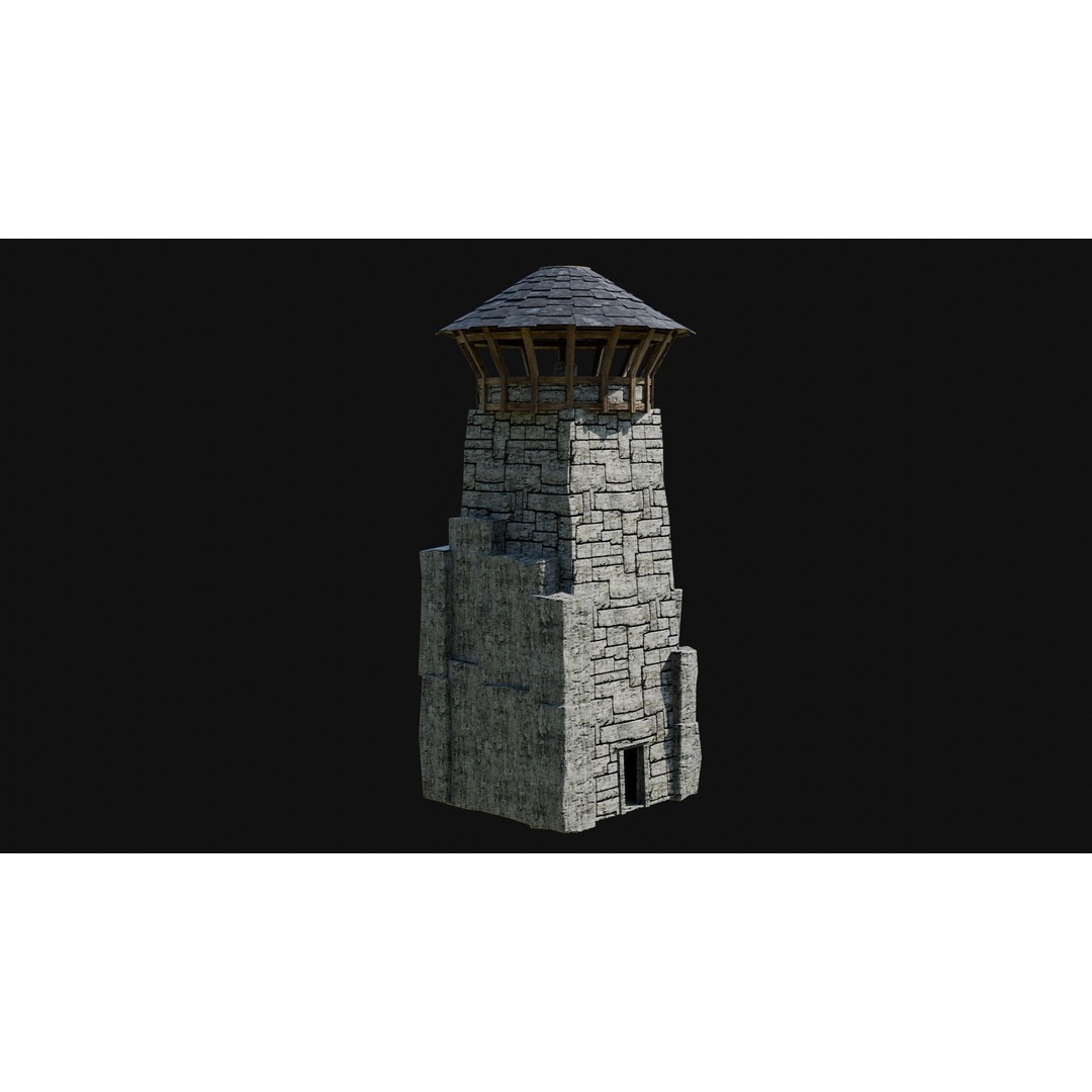 Wizard Tower 3D Model – Low Poly Game Ready Fantasy Asset, FBX - View 29