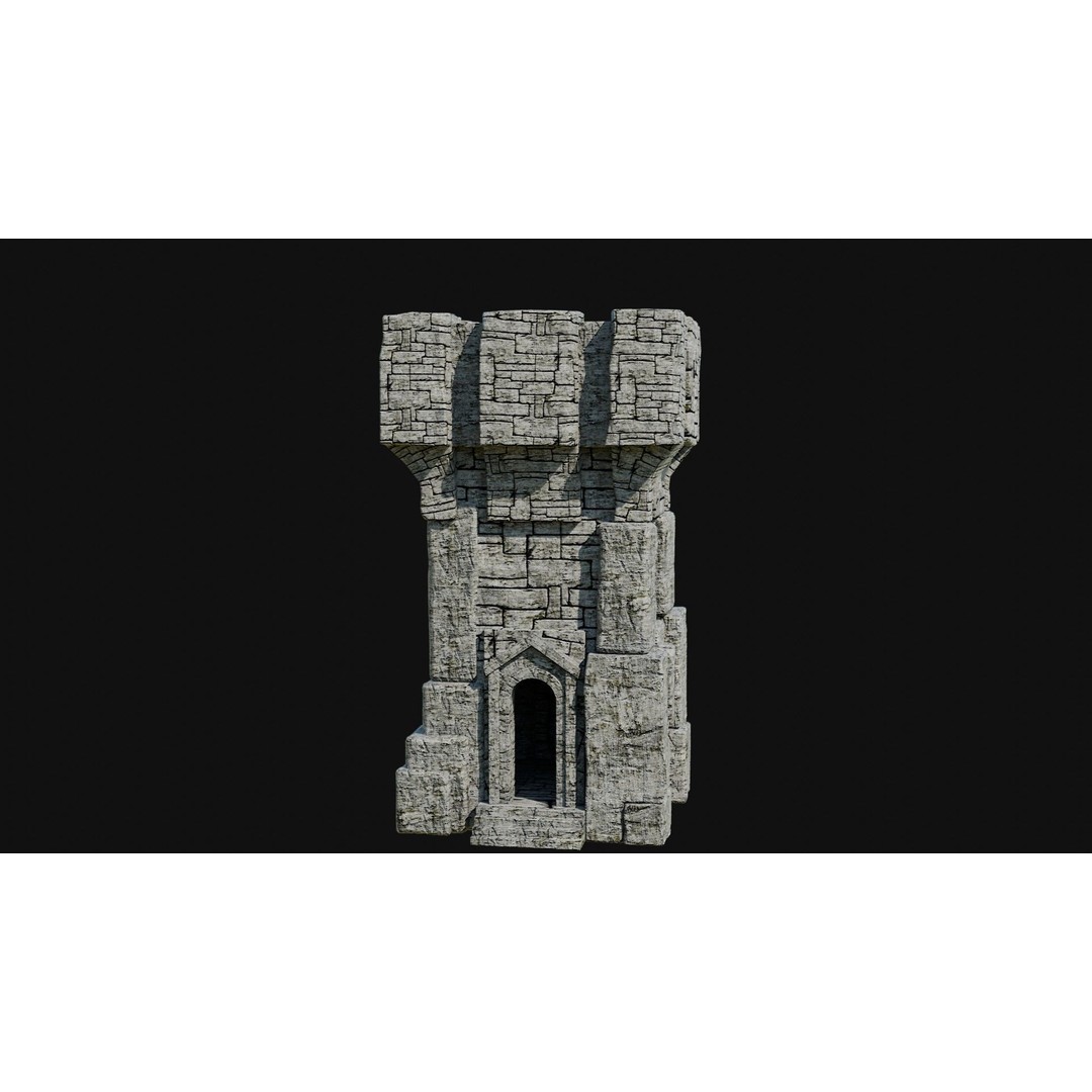 Wizard Tower 3D Model – Low Poly Game Ready Fantasy Asset, FBX - View 3