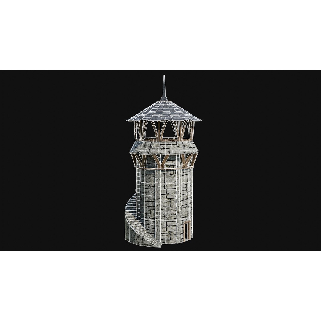Wizard Tower 3D Model – Low Poly Game Ready Fantasy Asset, FBX - View 36