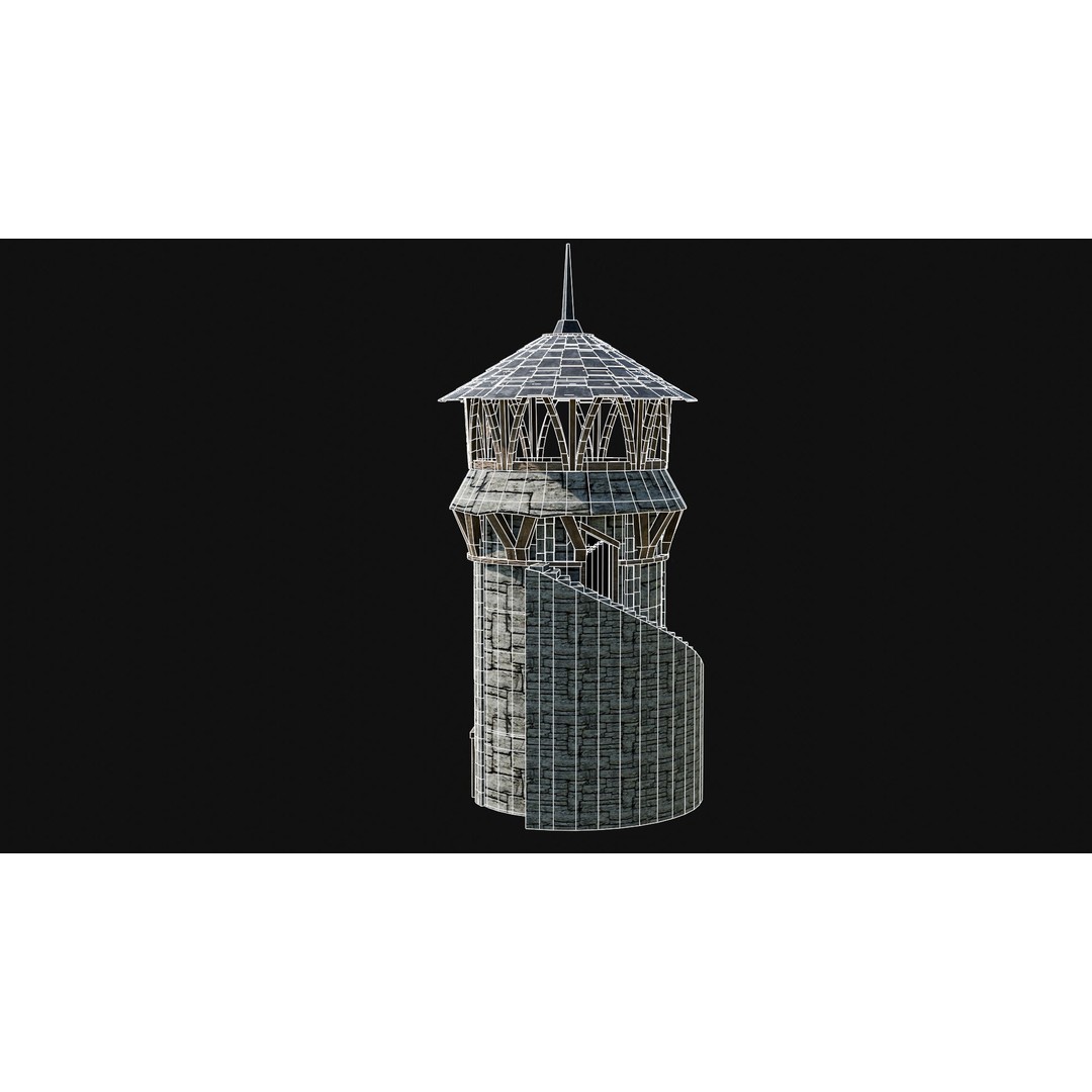 Wizard Tower 3D Model – Low Poly Game Ready Fantasy Asset, FBX - View 37