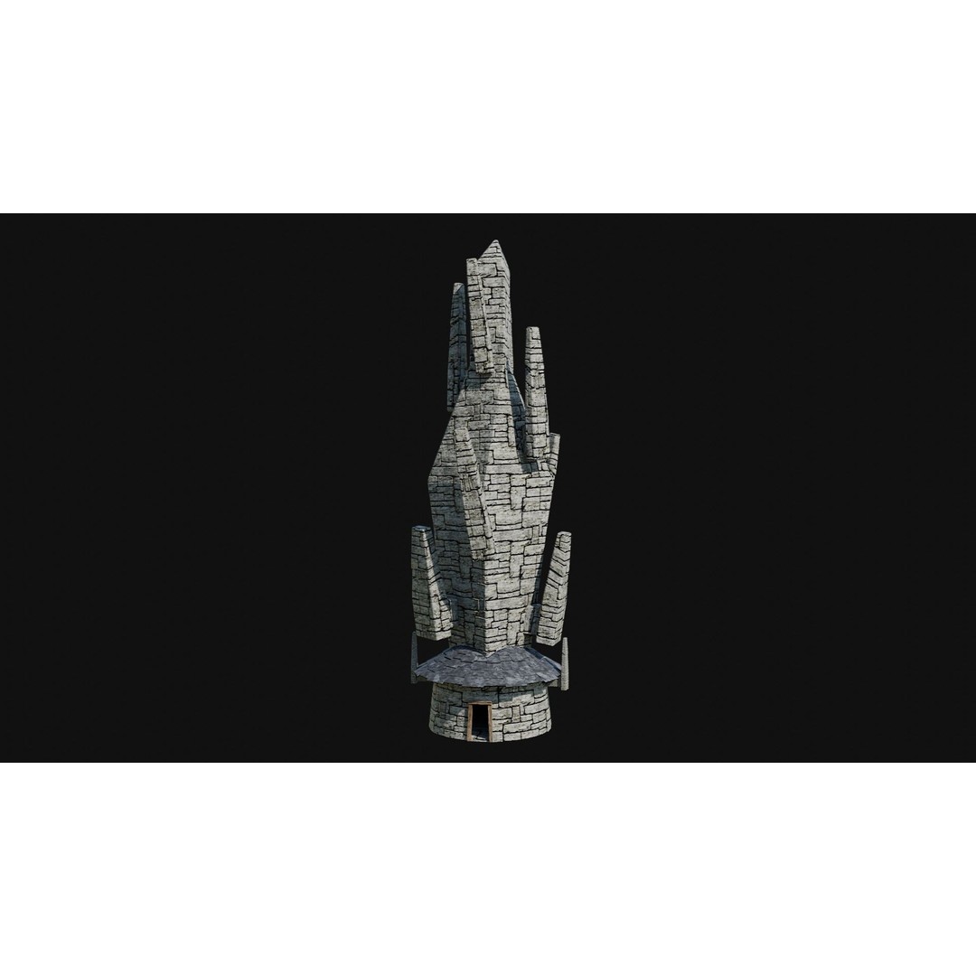 Wizard Tower 3D Model – Low Poly Game Ready Fantasy Asset, FBX - View 39