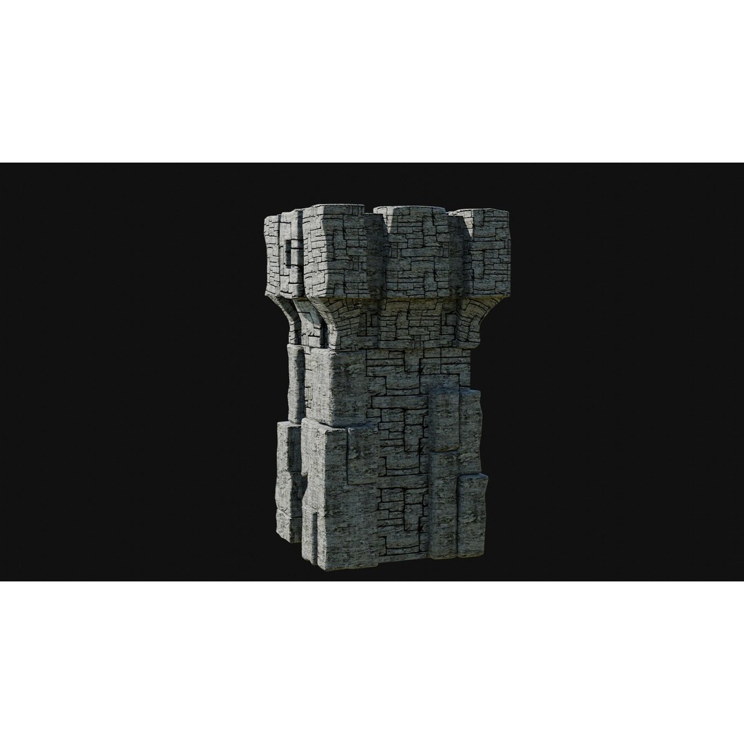 Wizard Tower 3D Model – Low Poly Game Ready Fantasy Asset, FBX - View 4