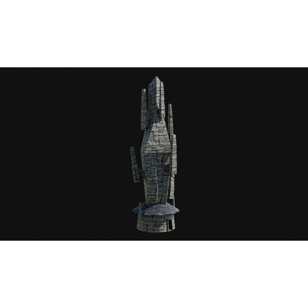 Wizard Tower 3D Model – Low Poly Game Ready Fantasy Asset, FBX - View 41