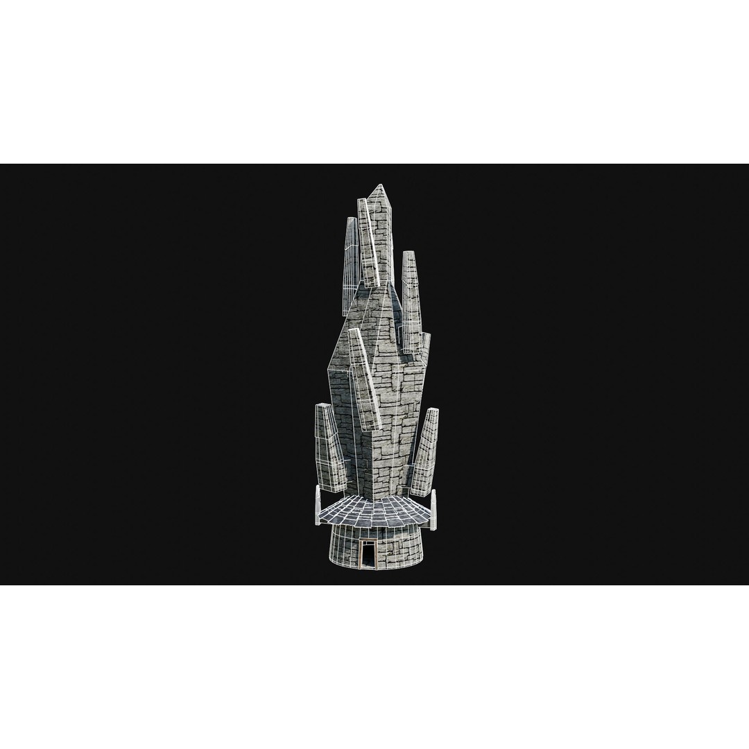 Wizard Tower 3D Model – Low Poly Game Ready Fantasy Asset, FBX - View 42