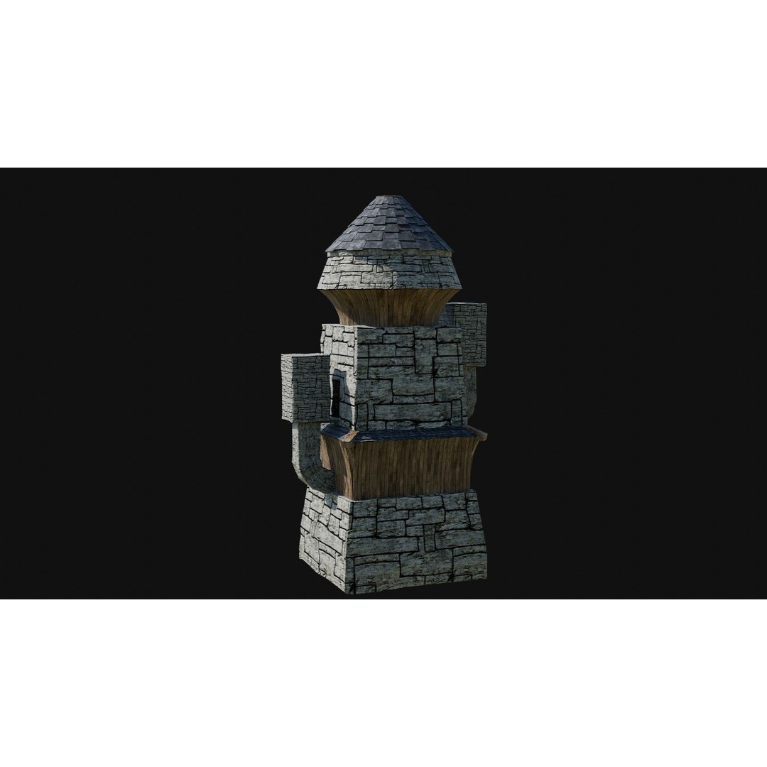 Wizard Tower 3D Model – Low Poly Game Ready Fantasy Asset, FBX - View 46