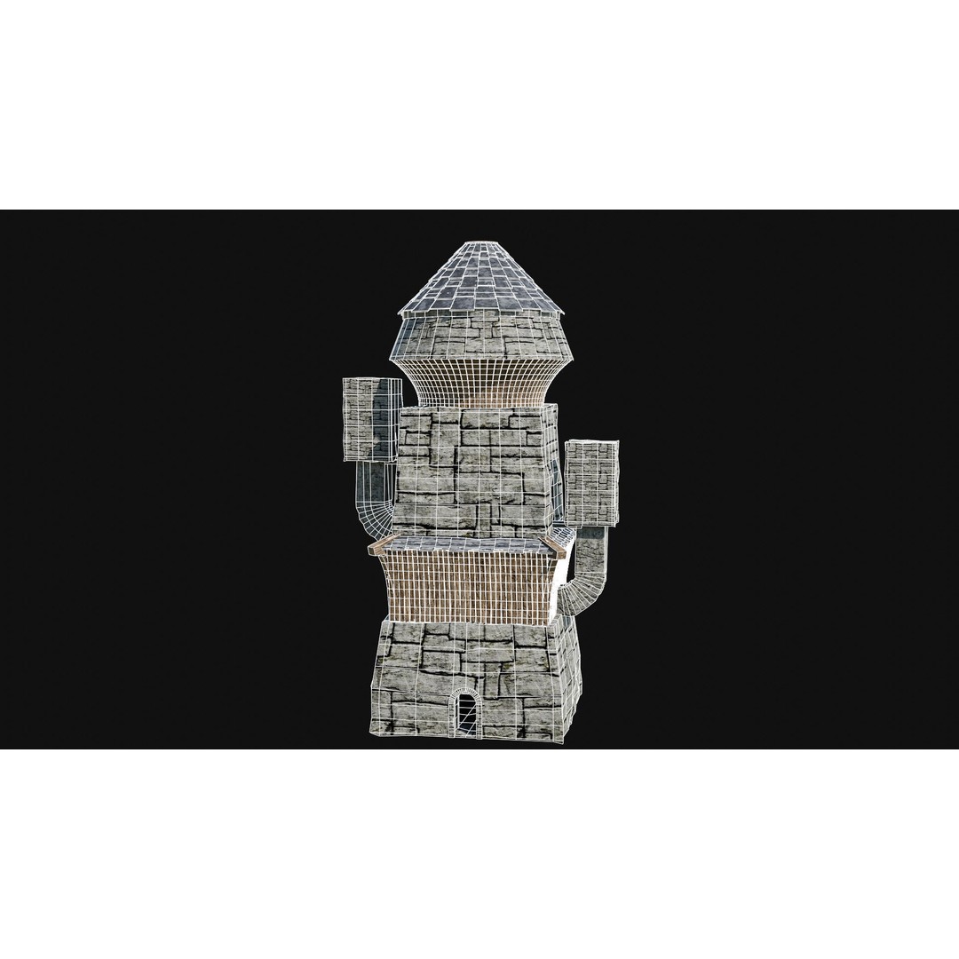 Wizard Tower 3D Model – Low Poly Game Ready Fantasy Asset, FBX - View 48