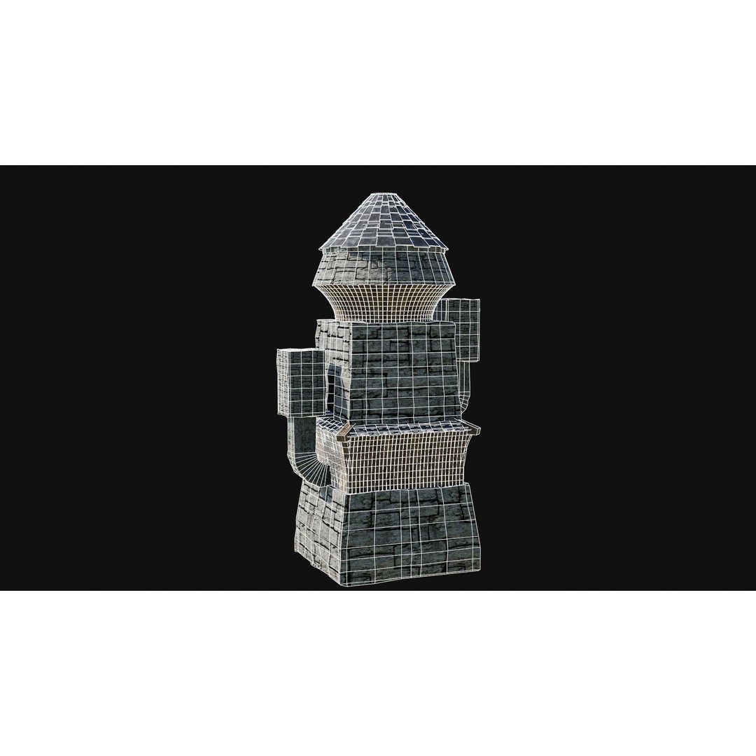 Wizard Tower 3D Model – Low Poly Game Ready Fantasy Asset, FBX - View 49