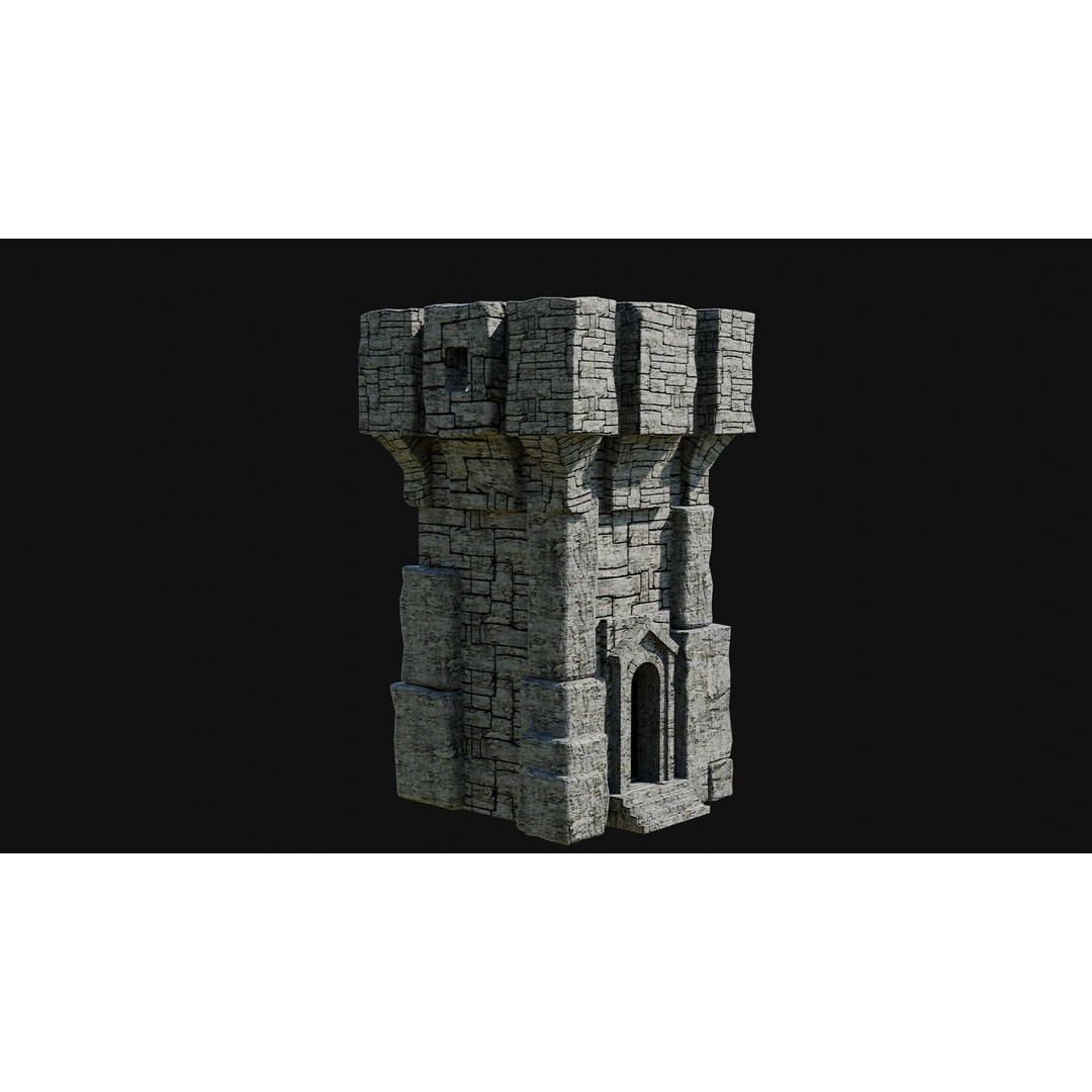 Wizard Tower 3D Model – Low Poly Game Ready Fantasy Asset, FBX - View 5