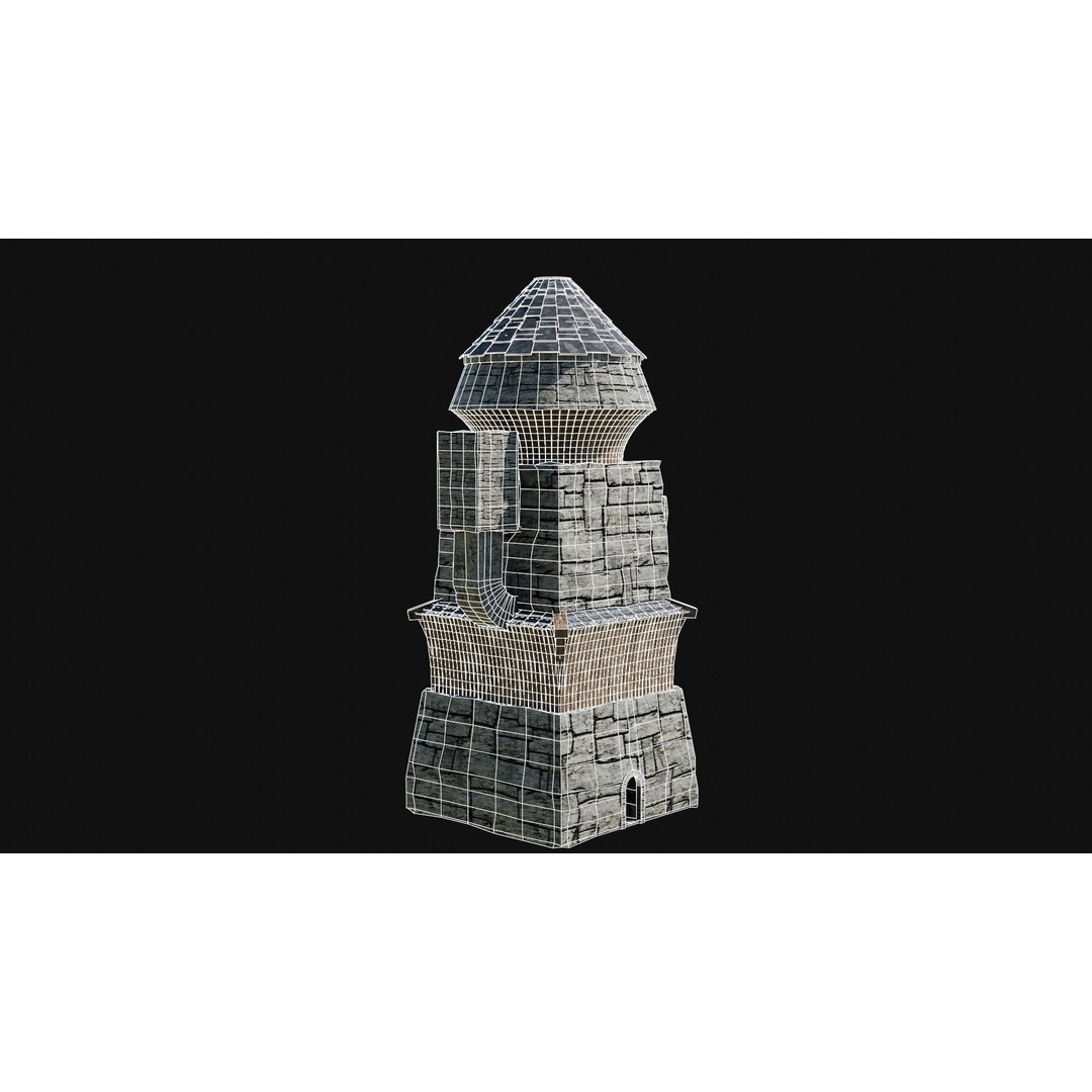 Wizard Tower 3D Model – Low Poly Game Ready Fantasy Asset, FBX - View 50