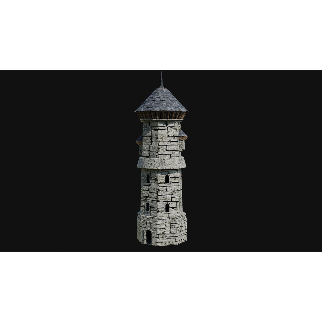 Wizard Tower 3D Model – Low Poly Game Ready Fantasy Asset, FBX - View 51