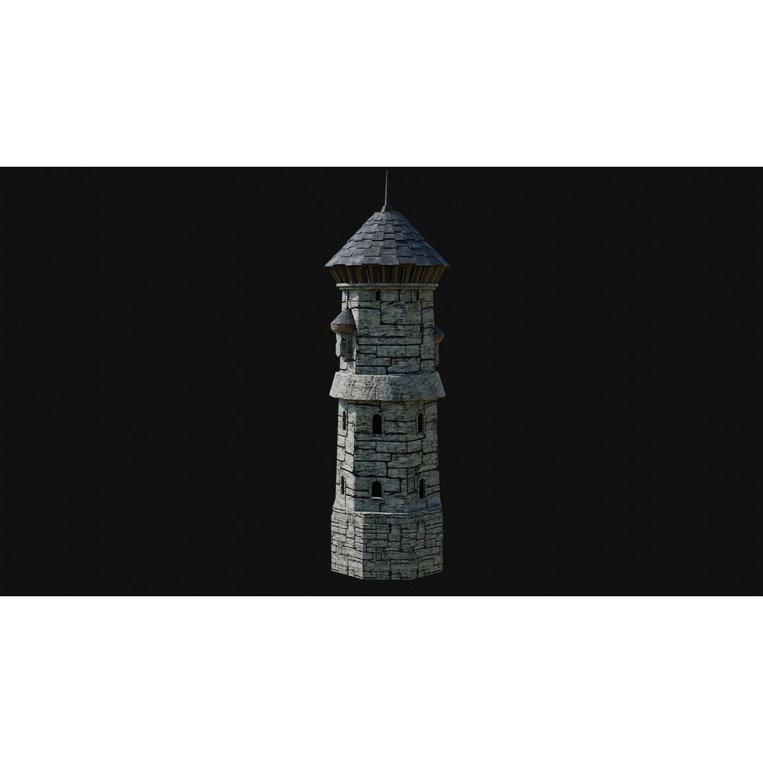 Wizard Tower 3D Model – Low Poly Game Ready Fantasy Asset, FBX - View 52