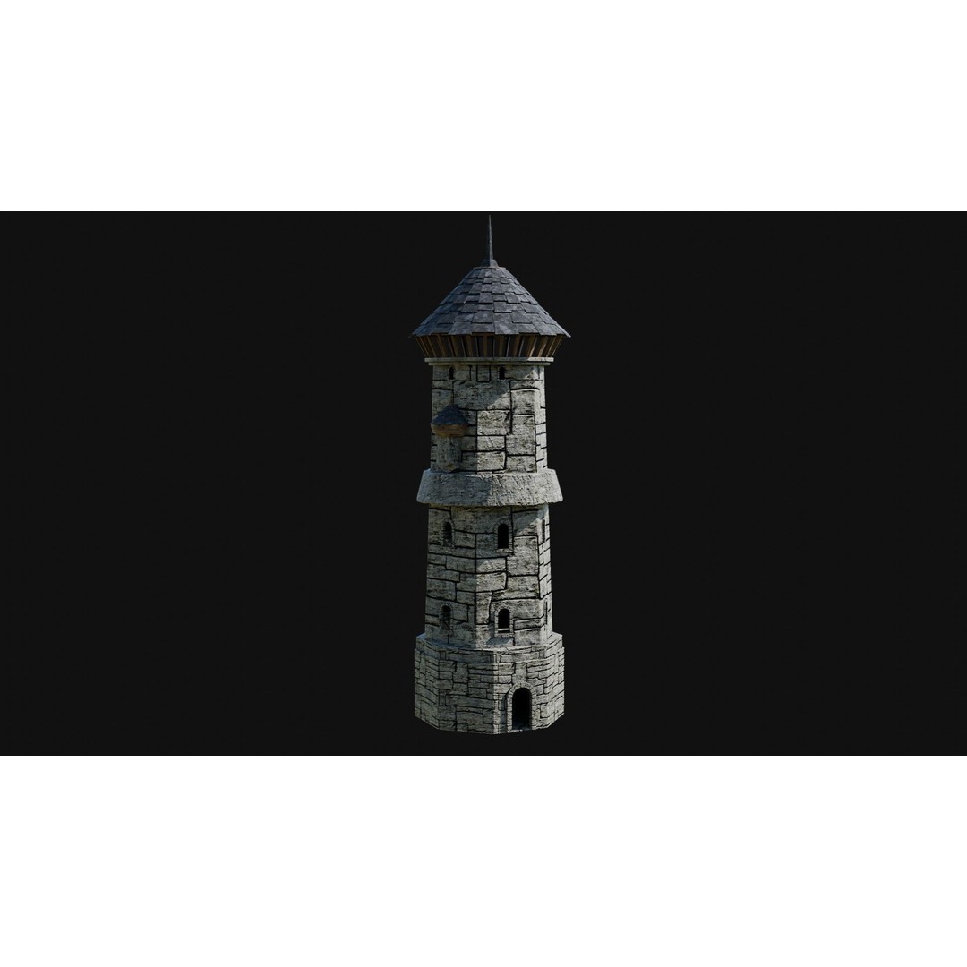 Wizard Tower 3D Model – Low Poly Game Ready Fantasy Asset, FBX - View 53