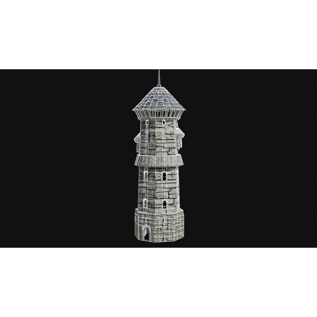 Wizard Tower 3D Model – Low Poly Game Ready Fantasy Asset, FBX - View 54