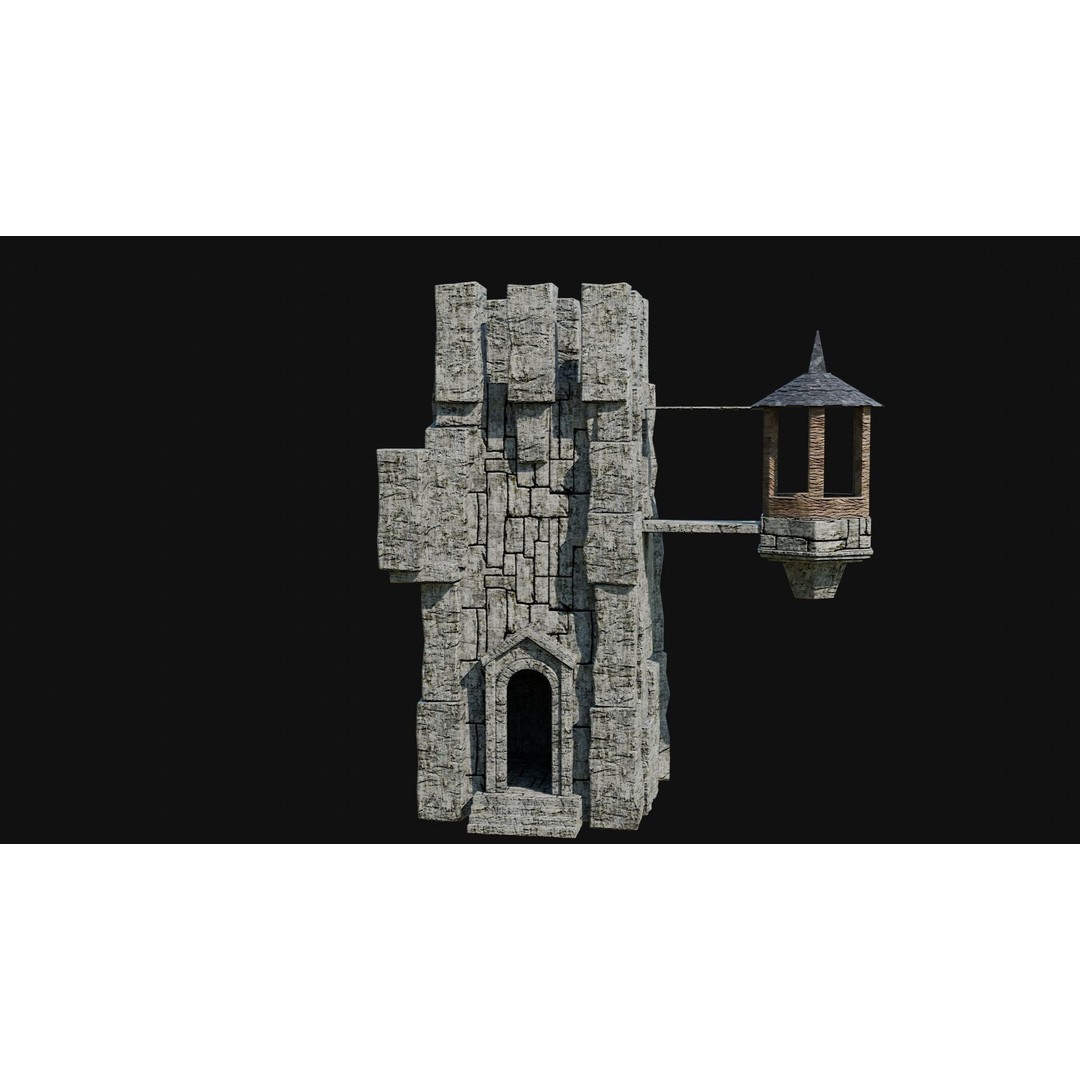 Wizard Tower 3D Model – Low Poly Game Ready Fantasy Asset, FBX - View 9
