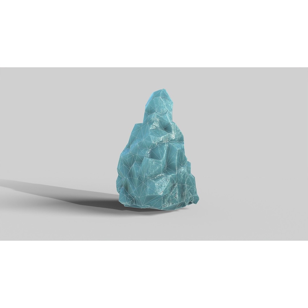 Mountain Ice Rocks 3D Model – Low Poly PBR Asset, FBX, OBJ - View 21