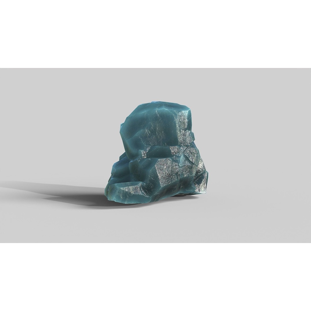 Mountain Ice Rocks 3D Model – Low Poly PBR Asset, FBX, OBJ - View 22