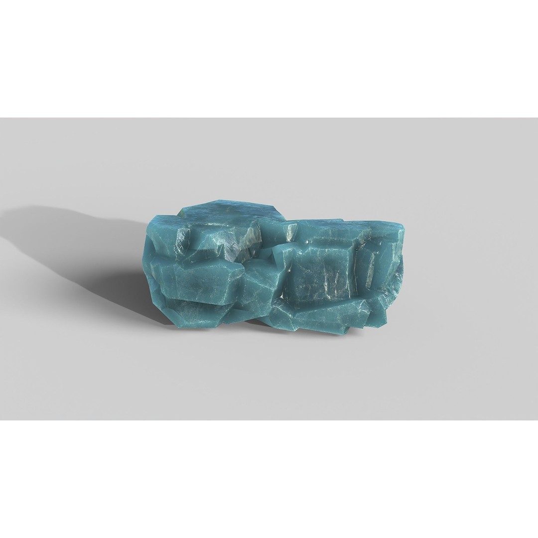 Mountain Ice Rocks 3D Model – Low Poly PBR Asset, FBX, OBJ - View 8