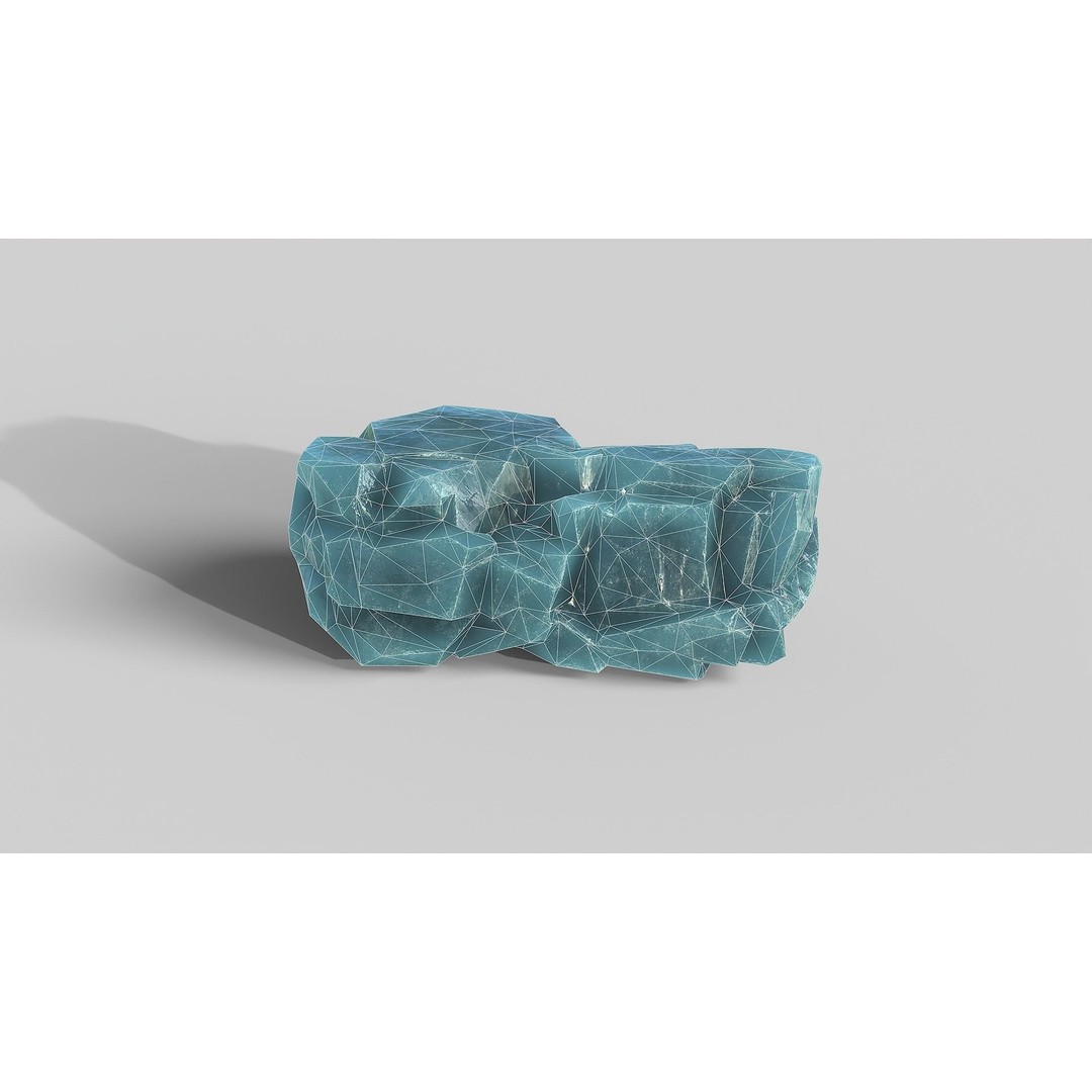 Mountain Ice Rocks 3D Model – Low Poly PBR Asset, FBX, OBJ - View 9