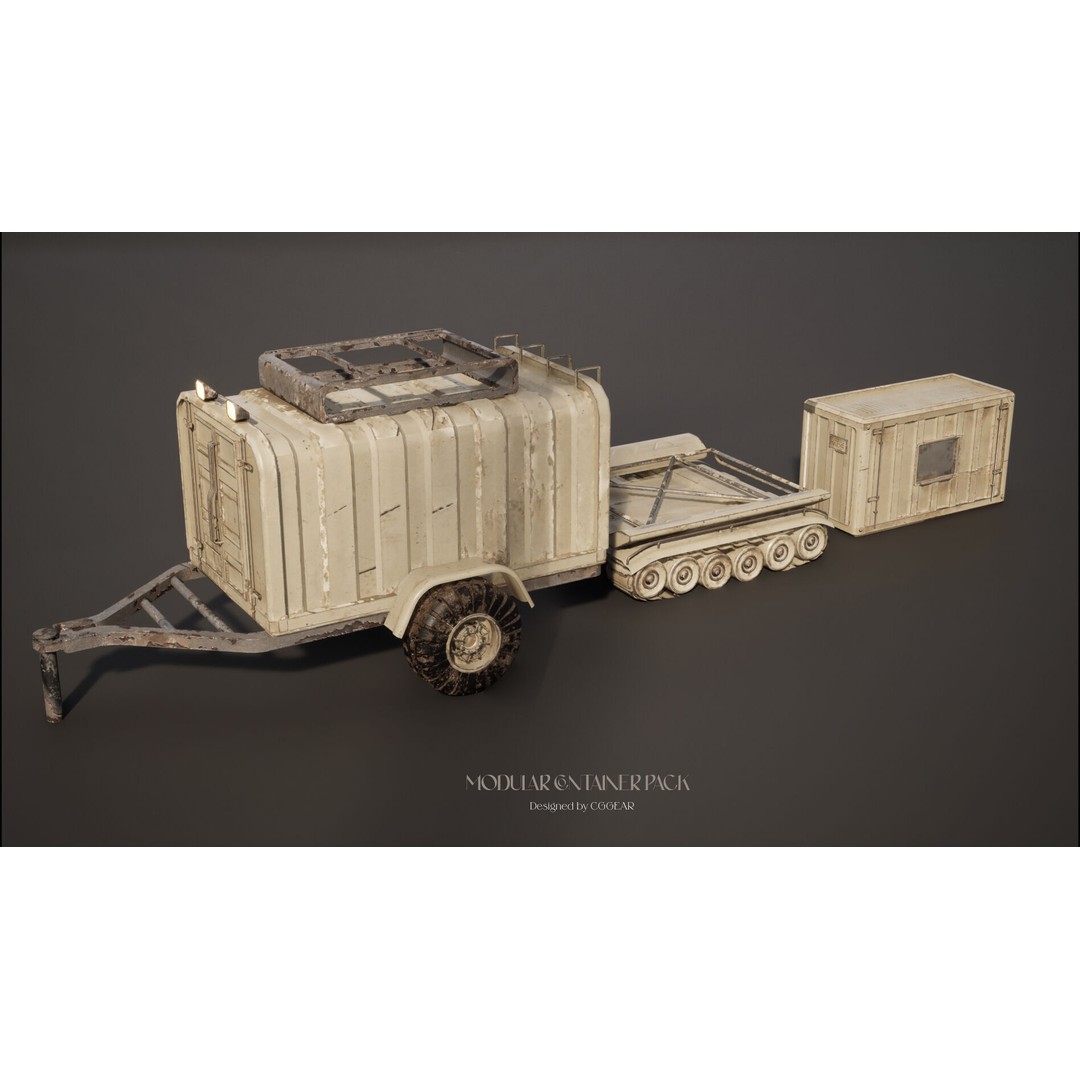 Modular Sci-Fi Container Pack 3D Model – Low Poly Game Asset, FBX - View 10