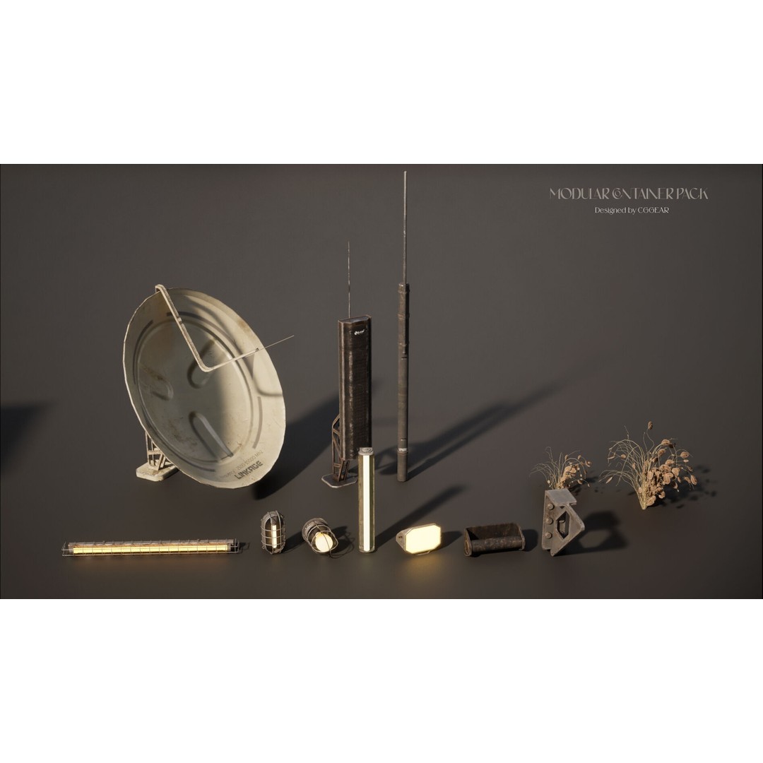 Modular Sci-Fi Container Pack 3D Model – Low Poly Game Asset, FBX - View 11